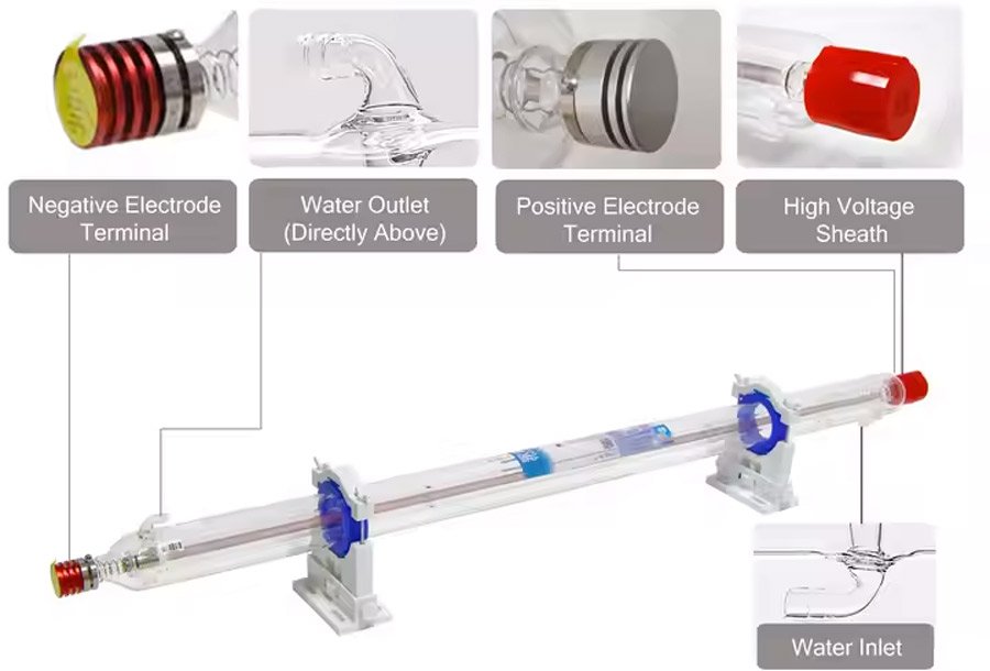 CO2 laser tube 150W for acrylic puzzles thick cutting and engraving