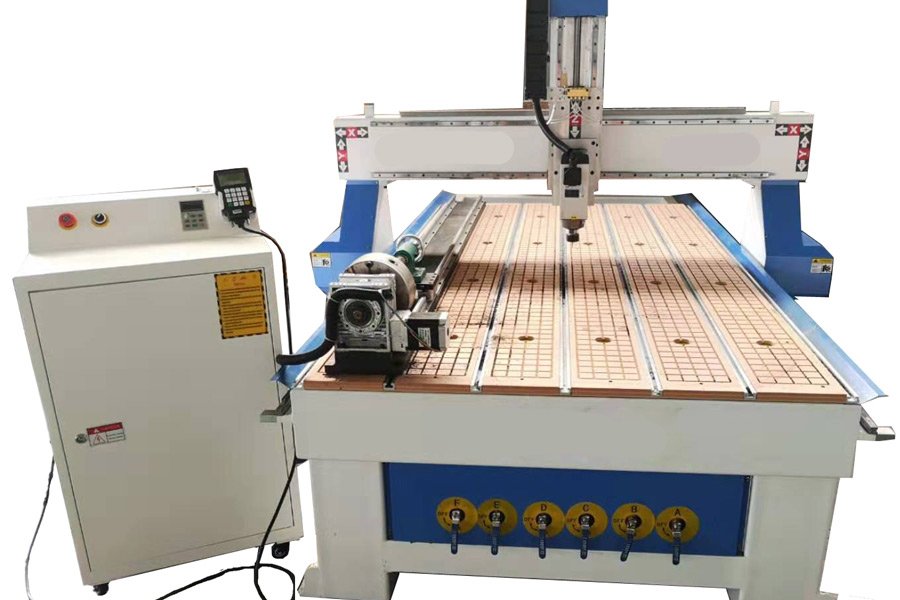 CNC router rotary on table