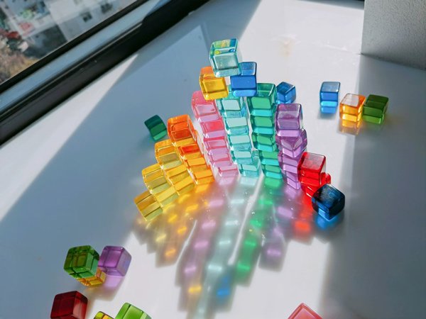 CNC Acylic made colorful blocks toy