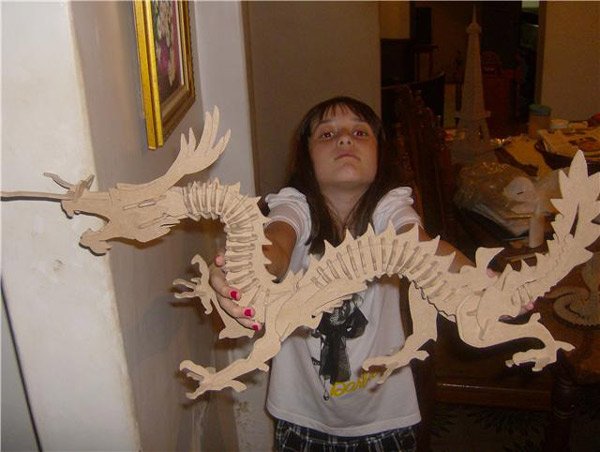 laser cutting machine make a dinosaur puzzle
