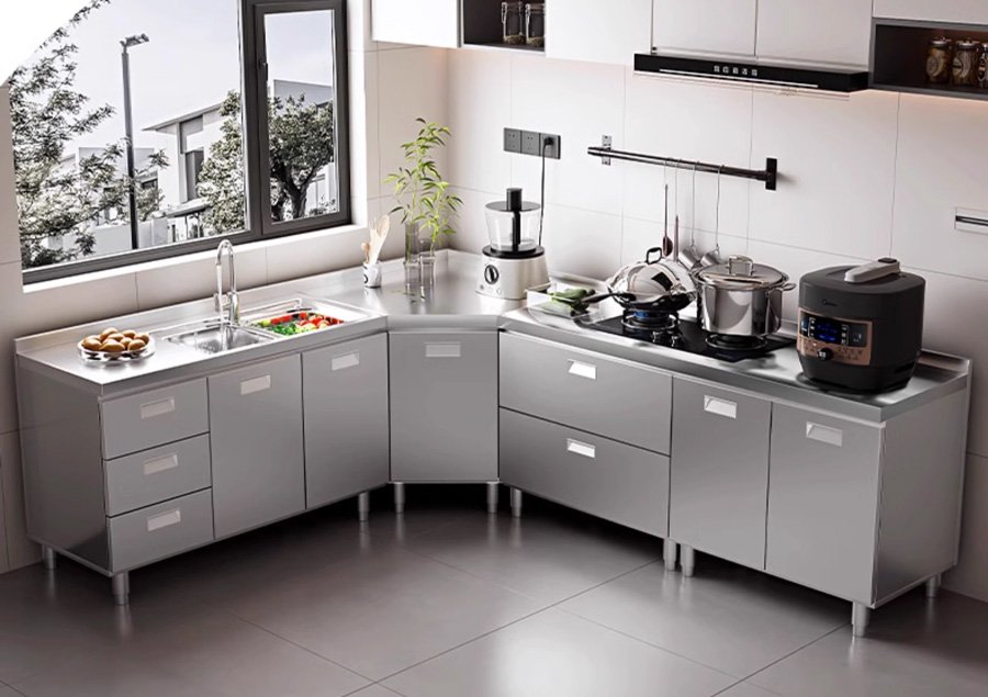 fiber laser cutting machine cutting and making kitchen stainless cabinet